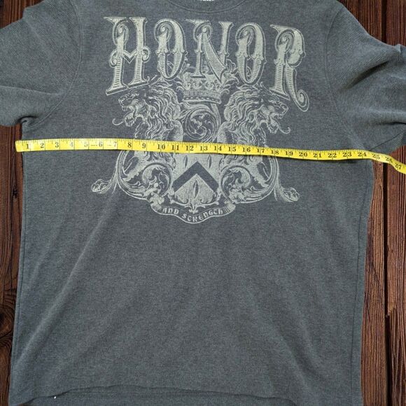 Y2K Style Waffle Knit Thermal Honor and Strength Grunge XXL - Picture 3 of 5